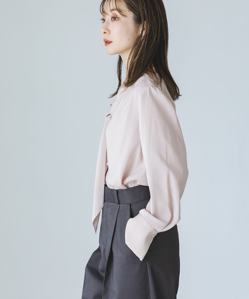 Noble(ノーブル)の「《WEB&日本橋店限定追加》ロイヤルサテンボウタイブラウス(シャツ/ブラウス・レディース・アイボリー/ピンク系その他・FREE)」の14枚目の写真