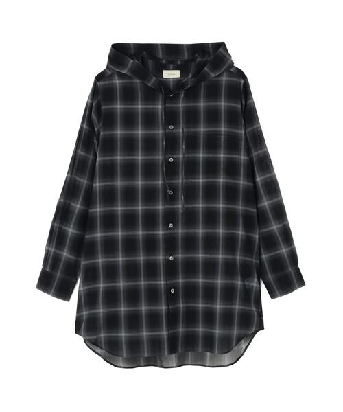 Toironier(トワロニエ)の「Toironier/トワロニエ/Sheer Hooded Shirts(シャツ/ブラウス・メンズ・ブラック・1)」の1枚目の写真