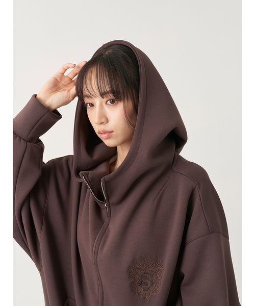 SNIDEL(スナイデル)の「【WEB限定カラーあり】エンブレムロゴボリュームパーカー(パーカー・レディース・ライトグレー/ホワイト/ブラウン/ピンク・F)」の10枚目の写真