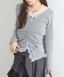 レースドッキングVニット