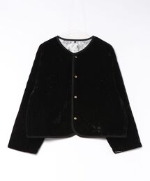 ベロアキルトリバーシブルショートジャケット