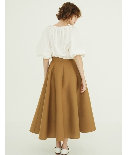 CLANE(クラネ)の「CLANE/クラネ/VOLUME FLARE SKIRT(スカート・レディース・ブラック/キャメル/アイボリー・1)」の6枚目の写真