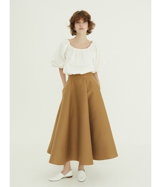 CLANE(クラネ)の「CLANE/クラネ/VOLUME FLARE SKIRT(スカート・レディース・ブラック/キャメル/アイボリー・1)」の7枚目の写真
