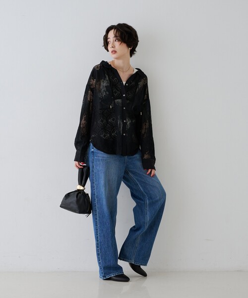 Rouge vif(ルージュヴィフ)の「アイスバーグレースブラウス(シャツ/ブラウス・レディース・オフホワイト/ブラック・フリー)」の6枚目の写真