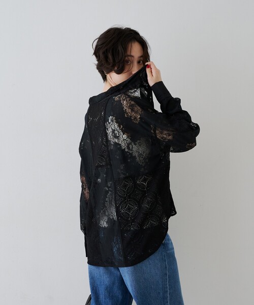 Rouge vif(ルージュヴィフ)の「アイスバーグレースブラウス(シャツ/ブラウス・レディース・オフホワイト/ブラック・フリー)」の7枚目の写真