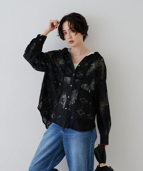 Rouge vif(ルージュヴィフ)の「アイスバーグレースブラウス(シャツ/ブラウス・レディース・オフホワイト/ブラック・フリー)」の8枚目の写真