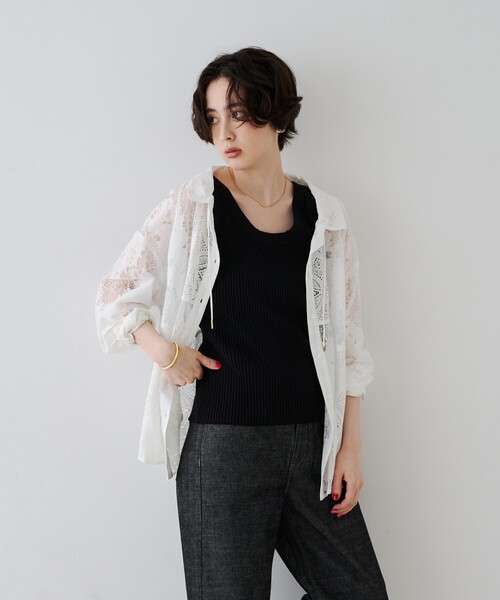 Rouge vif(ルージュヴィフ)の「アイスバーグレースブラウス(シャツ/ブラウス・レディース・オフホワイト/ブラック・フリー)」の10枚目の写真