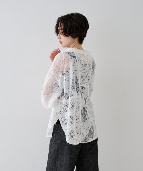Rouge vif(ルージュヴィフ)の「アイスバーグレースブラウス(シャツ/ブラウス・レディース・オフホワイト/ブラック・フリー)」の13枚目の写真