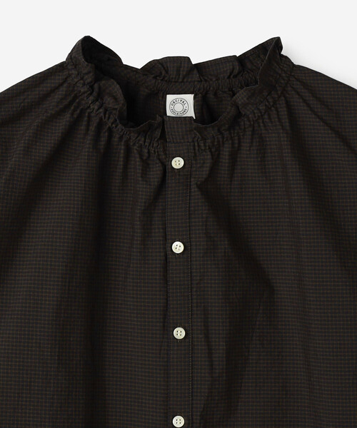 ORCIVAL(オーシバル)の「ORCIVAL | コットンポリエステル ギャザーシャツ CHECK WOMEN(シャツ/ブラウス・レディース・ブラウン系その他/グレー系その他・1)」の6枚目の写真