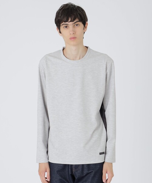 BLACK LABEL CRESTBRIDGE(ブラックレーベル・クレストブリッジ)の「CARREMANメランジハニカムカットソー(Tシャツ/カットソー・メンズ・ネイビー/ライトグレー/ブラック・L/XL/M)」の1枚目の写真