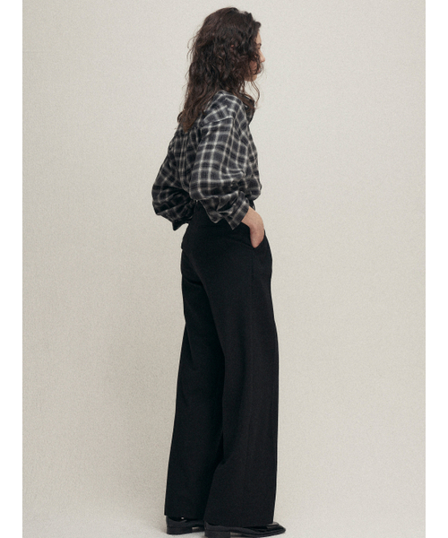 MALOUPE(マロップ)の「2178 ワンタック ワイドパンツ (ブラック)(スラックス・レディース・その他・26/28/30)」の2枚目の写真