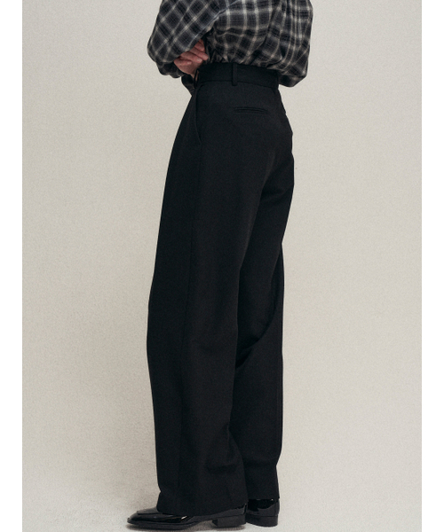 MALOUPE(マロップ)の「2178 ワンタック ワイドパンツ (ブラック)(スラックス・レディース・その他・26/28/30)」の4枚目の写真