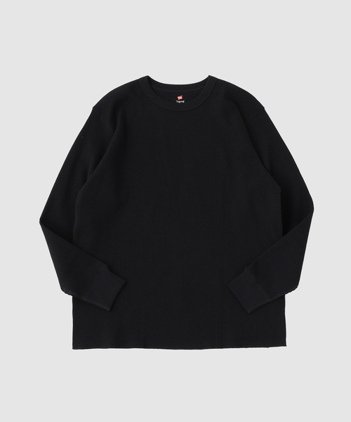 417 EDIFICE(フォーワンセブンエディフィス)の「Hanes / ヘインズ Thermal Top クルーネックL/S(Tシャツ/カットソー・メンズ・ブラック/ホワイト・MEDIUM/LARGE/X-LARGE)」の1枚目の写真