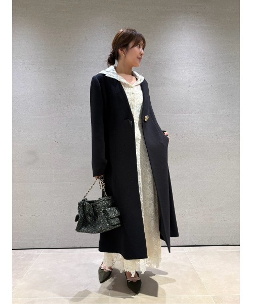 LILY BROWN(リリーブラウン)の「フラワーモチーフチェスターコート(チェスターコート・レディース・ライトブルー/ブラック/アイボリー・0/2/1)」の19枚目の写真