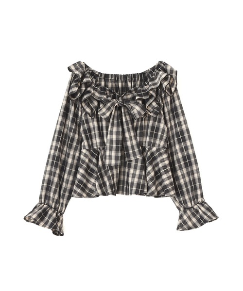 JILL by JILL STUART(ジルバイジルスチュアート)の「イレギュラーフリルブラウス(シャツ/ブラウス・レディース・ブラック系その他/ブラウン系その他・FREE)」の5枚目の写真
