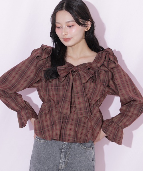 JILL by JILL STUART(ジルバイジルスチュアート)の「イレギュラーフリルブラウス(シャツ/ブラウス・レディース・ブラック系その他/ブラウン系その他・FREE)」の14枚目の写真