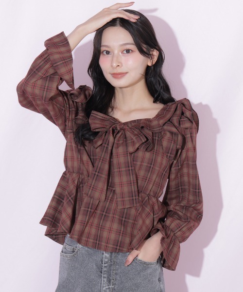 JILL by JILL STUART(ジルバイジルスチュアート)の「イレギュラーフリルブラウス(シャツ/ブラウス・レディース・ブラック系その他/ブラウン系その他・FREE)」の15枚目の写真