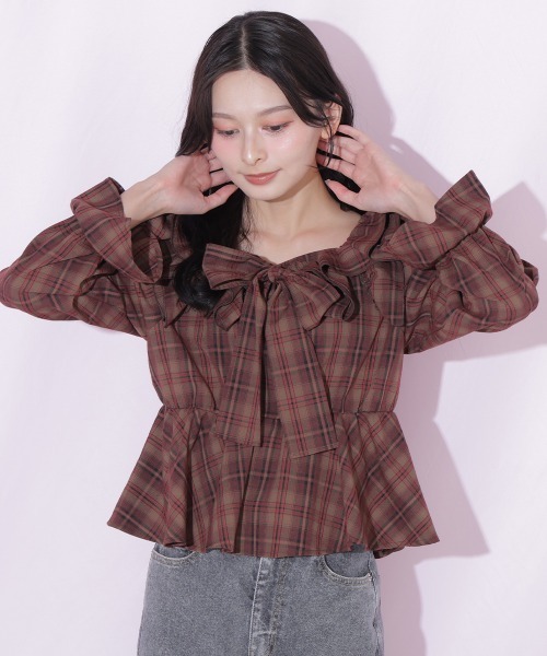 JILL by JILL STUART(ジルバイジルスチュアート)の「イレギュラーフリルブラウス(シャツ/ブラウス・レディース・ブラック系その他/ブラウン系その他・FREE)」の16枚目の写真