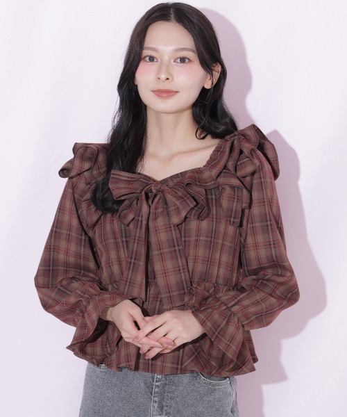 JILL by JILL STUART(ジルバイジルスチュアート)の「イレギュラーフリルブラウス(シャツ/ブラウス・レディース・ブラック系その他/ブラウン系その他・FREE)」の17枚目の写真