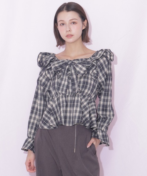 JILL by JILL STUART(ジルバイジルスチュアート)の「イレギュラーフリルブラウス(シャツ/ブラウス・レディース・ブラック系その他/ブラウン系その他・FREE)」の22枚目の写真