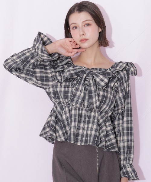JILL by JILL STUART(ジルバイジルスチュアート)の「イレギュラーフリルブラウス(シャツ/ブラウス・レディース・ブラック系その他/ブラウン系その他・FREE)」の21枚目の写真