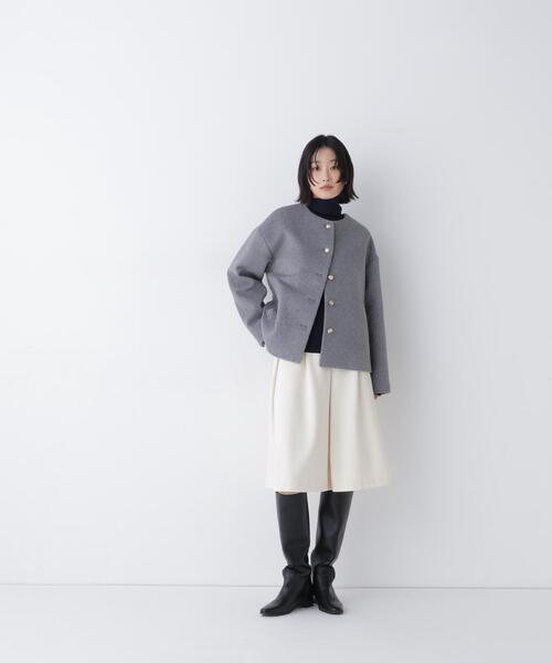 NATURAL BEAUTY BASIC(ナチュラルビューティーベーシック)の「<ちょうど、いい服>“いつもの”が見違えるハーフコート<EC限定カラー:ブラウン>(その他アウター・レディース・ブラウン/ピンク/グレー/ネイビー/キャメル・MEDIUM/SMALL/LARGE)」の9枚目の写真