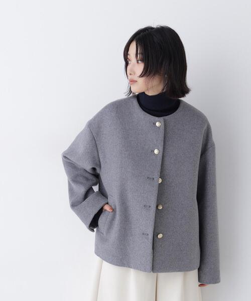 NATURAL BEAUTY BASIC(ナチュラルビューティーベーシック)の「<ちょうど、いい服>“いつもの”が見違えるハーフコート<EC限定カラー:ブラウン>(その他アウター・レディース・ブラウン/ピンク/グレー/ネイビー/キャメル・MEDIUM/SMALL/LARGE)」の10枚目の写真