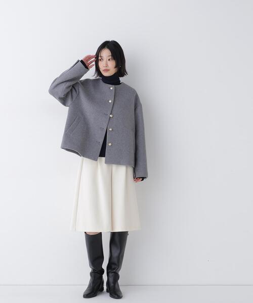 NATURAL BEAUTY BASIC(ナチュラルビューティーベーシック)の「<ちょうど、いい服>“いつもの”が見違えるハーフコート<EC限定カラー:ブラウン>(その他アウター・レディース・ブラウン/ピンク/グレー/ネイビー/キャメル・MEDIUM/SMALL/LARGE)」の13枚目の写真
