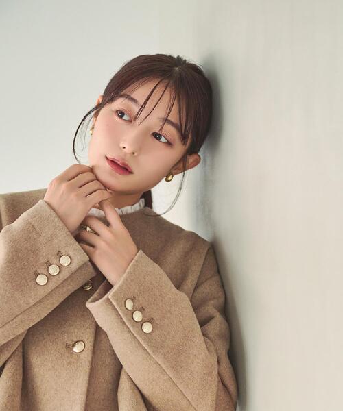NATURAL BEAUTY BASIC(ナチュラルビューティーベーシック)の「<ちょうど、いい服>“いつもの”が見違えるハーフコート<EC限定カラー:ブラウン>(その他アウター・レディース・ブラウン/ピンク/グレー/ネイビー/キャメル・MEDIUM/SMALL/LARGE)」の16枚目の写真
