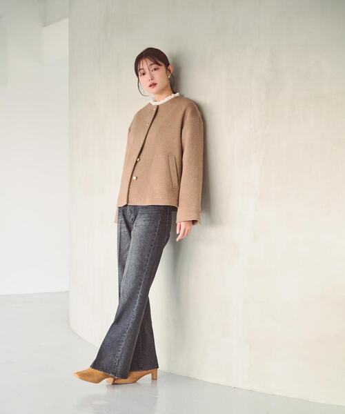 NATURAL BEAUTY BASIC(ナチュラルビューティーベーシック)の「<ちょうど、いい服>“いつもの”が見違えるハーフコート<EC限定カラー:ブラウン>(その他アウター・レディース・ブラウン/ピンク/グレー/ネイビー/キャメル・MEDIUM/SMALL/LARGE)」の17枚目の写真