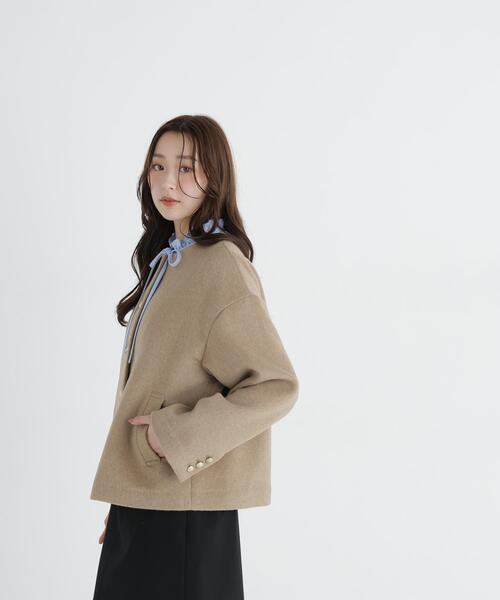 NATURAL BEAUTY BASIC(ナチュラルビューティーベーシック)の「<ちょうど、いい服>“いつもの”が見違えるハーフコート<EC限定カラー:ブラウン>(その他アウター・レディース・ブラウン/ピンク/グレー/ネイビー/キャメル・MEDIUM/SMALL/LARGE)」の22枚目の写真