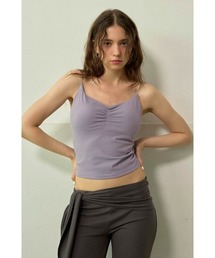 Ruched Spaghetti Strap Padded Camisole /パッドinスパゲッティキャミ