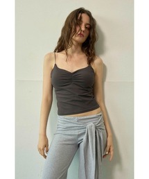 Ruched Spaghetti Strap Padded Camisole /パッドinスパゲッティキャミ