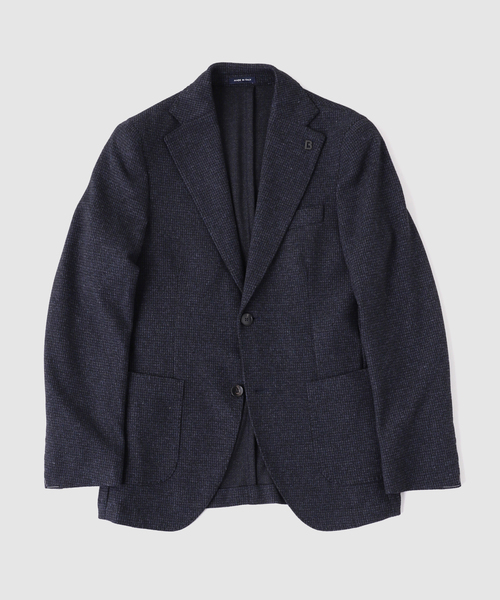 EDIFICE(エディフィス)の「BRERAS (ブレラス) Jersey Dobby Checked ジャケット(テーラードジャケット・メンズ・グレー/ダークブルー・50/48/46/44)」の2枚目の写真
