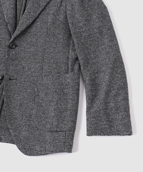 EDIFICE(エディフィス)の「BRERAS (ブレラス) Jersey Dobby Checked ジャケット(テーラードジャケット・メンズ・グレー/ダークブルー・50/48/46/44)」の4枚目の写真