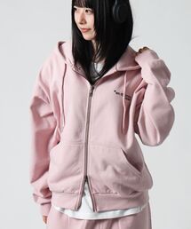 ※WEB限定 / es HOMEロゴ裏起毛ジップパーカー / sqnz basic logo zip p/k