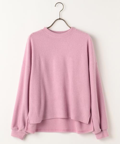 RAY CASSIN（レイカズン）の「袖ボリュームプルオーバー（ニット/セーター・レディース・ピンク/キャメル/オフホワイト/杢グレー/ブルー・FREE）」の5枚目の写真