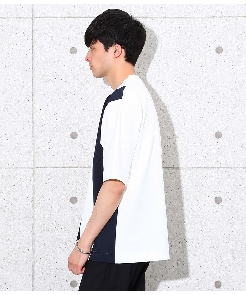 ADAM ET ROPE'（アダムエロペ）の「ポンチラインTシャツ（Tシャツ/カットソー・メンズ・ホワイト/ネイビー/オレンジ・L/M）」の6枚目の写真