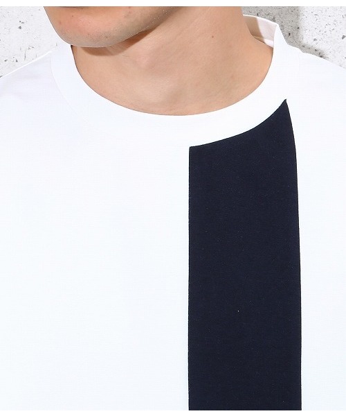 ADAM ET ROPE'（アダムエロペ）の「ポンチラインTシャツ（Tシャツ/カットソー・メンズ・ホワイト/ネイビー/オレンジ・L/M）」の8枚目の写真