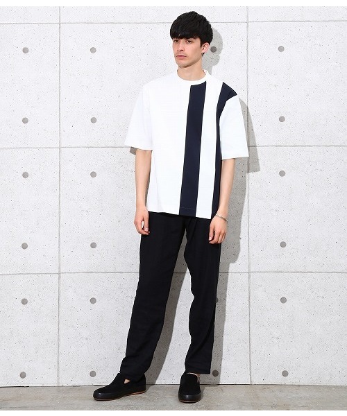 ADAM ET ROPE'（アダムエロペ）の「ポンチラインTシャツ（Tシャツ/カットソー・メンズ・ホワイト/ネイビー/オレンジ・L/M）」の12枚目の写真