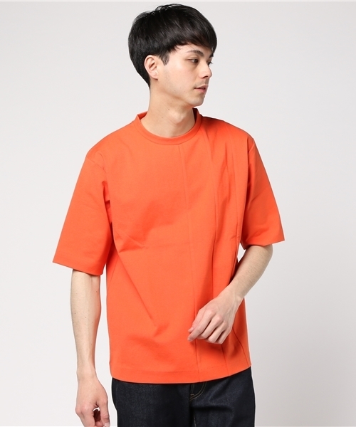 ADAM ET ROPE'（アダムエロペ）の「ポンチラインTシャツ（Tシャツ/カットソー・メンズ・ホワイト/ネイビー/オレンジ・L/M）」の3枚目の写真