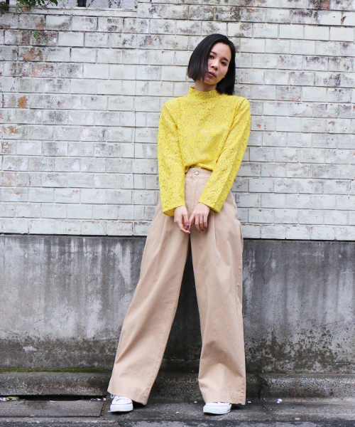 DOUBLE NAME（ダブルネーム）の「ピケワイドパンツ（その他パンツ・レディース・オフホワイト/カーキ/ベージュ/ネイビー・FREE）」の3枚目の写真