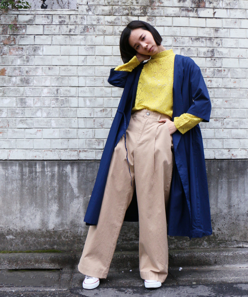 DOUBLE NAME（ダブルネーム）の「ピケワイドパンツ（その他パンツ・レディース・オフホワイト/カーキ/ベージュ/ネイビー・FREE）」の5枚目の写真