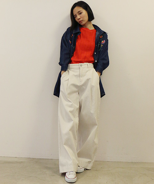 DOUBLE NAME（ダブルネーム）の「ピケワイドパンツ（その他パンツ・レディース・オフホワイト/カーキ/ベージュ/ネイビー・FREE）」の22枚目の写真