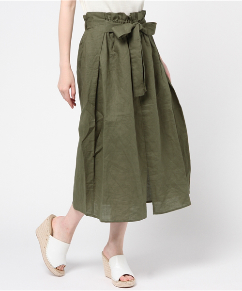 ikka（イッカ）の「ラッピングギャザースカート（スカート・レディース・レッド/ネイビー/オリーブ・MEDIUM/LARGE）」の2枚目の写真