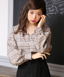 one after another NICE CLAUP | 抜き衿チェックブラウス(シャツ/ブラウス)