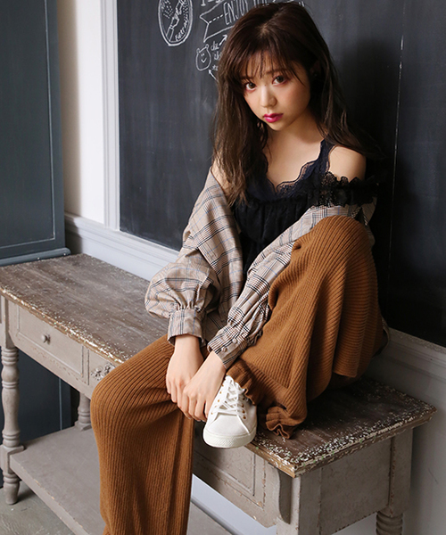 one after another NICE CLAUP（ワンアフターアナザーナイスクラップ）の「抜き衿チェックブラウス（シャツ/ブラウス・レディース・ブラウン/マスタード/ブラック系その他/ブラウン系その他・FREE）」の21枚目の写真