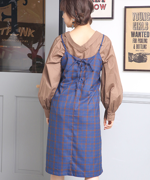 one after another NICE CLAUP（ワンアフターアナザーナイスクラップ）の「抜き衿チェックブラウス（シャツ/ブラウス・レディース・ブラウン/マスタード/ブラック系その他/ブラウン系その他・FREE）」の15枚目の写真