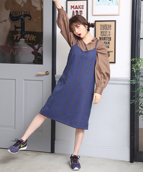 one after another NICE CLAUP（ワンアフターアナザーナイスクラップ）の「抜き衿チェックブラウス（シャツ/ブラウス・レディース・ブラウン/マスタード/ブラック系その他/ブラウン系その他・FREE）」の11枚目の写真