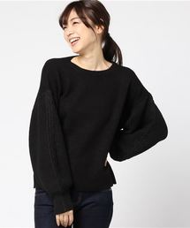 ゆるっとシルエ×デザイン性のある大人ニットで周りと差をつけて！ドッキングデザインニットトップス/レディースセーター[C2895]神戸レタス